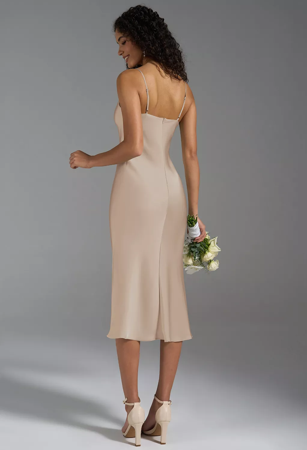 AW Alanna Taupe  Cocktail Wedding Guest Dresses